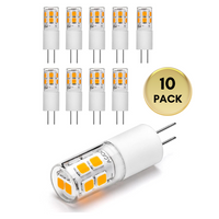 Outdoor Landscape Lighting LED 12V Low Voltage 10 Pack G4 1.3W Bi Pin 3000K/6000K LED Ceramic Capsule 120V Line Voltage Bulb Energy Efficient Light 3000K Warm White