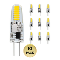 Outdoor Landscape Lighting LED 12V Low Voltage 10 Pack 120V Line Voltage G4 1.2W Bi Pin 3000K/6000K LED Silicone Capsule Bulb Energy Efficient Light 6000K Cool White