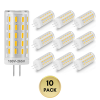 Outdoor Landscape Lighting LED 12V Low Voltage 10 Pack G4 5W Bi Pin 3000K/4000K/6000K LED Capsule 450LM 120V Line Voltage Bulb Energy Efficient Light IP20