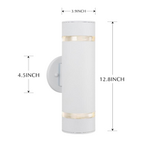 Outdoor Landscape Lighting LED 12V Low Voltage SCSH01 120V Line Voltage LED Stainless Steel Cylinder Up Down Light 2 Directional Sconce Lighting Medium Base Sockets