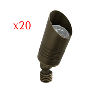 Outdoor Landscape Lighting LED 12V Low Voltage RAL8100 x20 Package Mini Brass Accent Light Low Voltage LED Outdoor Landscape Spotlight [FINAL SALE]