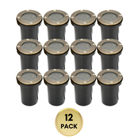 Outdoor Landscape Lighting LED 12V Low Voltage RGL8800 12x Package Cast Brass Bronze Low Voltage Round LED In-Ground Well Light IP65 Waterproof [FINAL SALE]