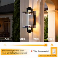 Outdoor Landscape Lighting LED 12V Low Voltage SCH22 Clear Tempered Glass Outdoor Wall Sconce Light 120V Line Voltage