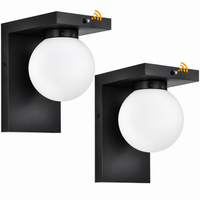 Outdoor Landscape Lighting LED 12V Low Voltage SCH23PC 12W 1100LM 3000K Dusk-to-Dawn Frosted Glass Globe Wall Sconce Light 120V 2 Pack
