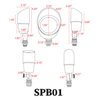 Outdoor Landscape Lighting LED 12V Low Voltage SPB01 4x/8x/12x Package 12V Low Voltage Directional Brass Spotlight Outdoor Landscape Lighting with MR16 5W 3000K Bulb