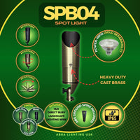 Outdoor Landscape Lighting LED 12V Low Voltage SPB04 Cast Brass Adjustable 12V Low Voltage LED Bullet Landscape Spotlight Outdoor Lighting MR16 Socket