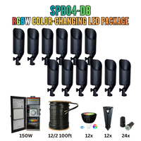 Outdoor Landscape Lighting LED 12V Low Voltage RGBW Color Changing LED Holiday Package: (12) Spotlight or (12) Path Lights with Wires and Connectors SPB04 Dark Brass 6W RGBCW MR16 Spotlights