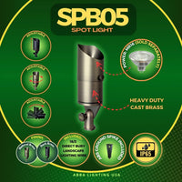 Outdoor Landscape Lighting LED 12V Low Voltage SPB05 LED Landscape 12V Low Voltage Brass Spotlight Adjustable Outdoor Lighting MR16 Socket