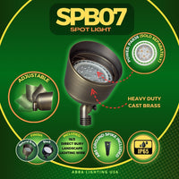 Outdoor Landscape Lighting LED 12V Low Voltage SPB07 Brass Socket Outdoor Flood Light 12V Low Voltage LED Landscape Lighting PAR36 Socket