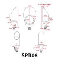 Outdoor Landscape Lighting LED 12V Low Voltage SPB08 4x/8x/12x Package 5W 3000K Warm White Integrated LED Spotlight Low Voltage Small Directional Bullet Light Outdoor Landscape