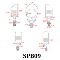 Outdoor Landscape Lighting LED 12V Low Voltage SPB09 12V Low Voltage LED Outdoor Landscape Brass Spotlight MR16 Socket