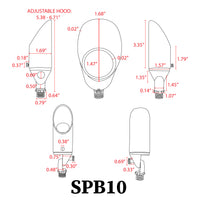 Outdoor Landscape Lighting LED 12V Low Voltage SPB10 8W 3000K Warm White Integrated LED Brass Spotlight 12V Low Voltage Small Directional Bullet Light