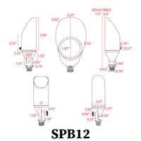 Outdoor Landscape Lighting LED 12V Low Voltage SPB12 4x/8x/12x Package 3W-12W Adjustable Integrated LED 12V Low Voltage Outdoor Landscape Lighting Brass Spotlight 3000K