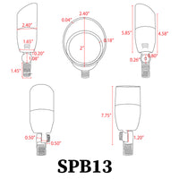 Outdoor Landscape Lighting LED 12V Low Voltage SPB13 4x/8x/12x Package 3W-12W Adjustable Integrated LED 12V Low Voltage Outdoor Landscape Lighting Bullet Style Brass Spotlight