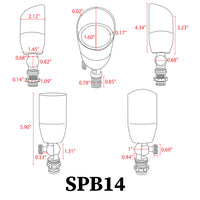 Outdoor Landscape Lighting LED 12V Low Voltage SPB14 12V Low Voltage LED Outdoor Landscape Cast Brass Spotlight MR16 Socket