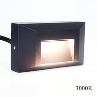 Outdoor Landscape Lighting LED 12V Low Voltage STA03 2+2+2W 3CCT 3000K/4000K/5000K 12V Low Voltage Cast Aluminum Rectangular Surface Mount LED Stair Step or Deck Light