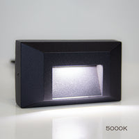 Outdoor Landscape Lighting LED 12V Low Voltage STA03 2+2+2W 3CCT 3000K/4000K/5000K 12V Low Voltage Cast Aluminum Rectangular Surface Mount LED Stair Step or Deck Light