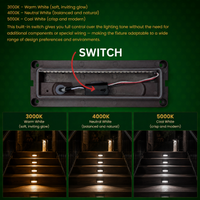 Outdoor Landscape Lighting LED 12V Low Voltage STA04 3+3W 3CCT 3000K/4000K/5000K 12V Low Voltage Cast Aluminum Rectangular Surface Mount LED Step or Deck Light