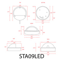 Outdoor Landscape Lighting LED 12V Low Voltage STA09 LED Round Aluminum Deck Light Surface Mount 12V Low Voltage Landscape Lighting