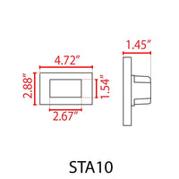 Outdoor Landscape Lighting LED 12V Low Voltage STA10 3.5W 3CCT 12V Low Voltage Rectangular Waterproof Horizontal Integrated LED Aluminum Stair Step Light Fixture