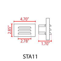 Outdoor Landscape Lighting LED 12V Low Voltage STA11 4x/8x/12x Package 3.5W 12V Low Voltage Rectangular Waterproof Horizontal 3000K Warm White Integrated LED Aluminum Step Light Wall Lighting Fixture