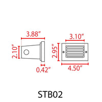 Outdoor Landscape Lighting LED 12V Low Voltage STB02 4x/8x/12x Package Louver Horizontal Waterproof LED Brass 4.5