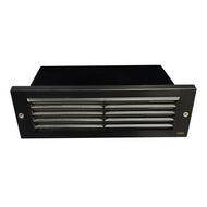 STB03 Brass 12V Low Voltage Louver Horizontal LED 9" Brick Lights Warm White Edge Outdoor Step Light - Dark Brass / None