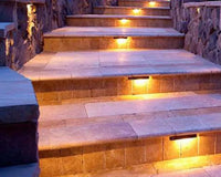 Outdoor Landscape Lighting LED 12V Low Voltage STA04 3+3W 3CCT 3000K/4000K/5000K 12V Low Voltage Cast Aluminum Rectangular Surface Mount LED Step or Deck Light