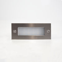 Outdoor Landscape Lighting LED 12V Low Voltage STS02 12V Low Voltage Outdoor Recessed Stainless Steel Brick Wall Light 3000K Warm White Integrated LED Step/ Stair Lighting Fixture
