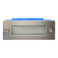 Outdoor Landscape Lighting LED 12V Low Voltage STS02 12V Low Voltage Outdoor Recessed Stainless Steel Brick Wall Light 3000K Warm White Integrated LED Step/ Stair Lighting Fixture