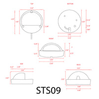 Outdoor Landscape Lighting LED 12V Low Voltage STS09 LED Round Stainless Steel Deck Light Surface Mount 12V Low Voltage Landscape Lighting
