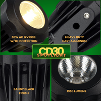 Outdoor Landscape Lighting LED 12V Low Voltage CD30 30W 12V Low Voltage LED Outdoor Aluminum Spotlight Directional Narrow Beam Angle