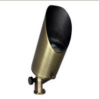 Outdoor Landscape Lighting LED 12V Low Voltage SPB04 Cast Brass Adjustable 12V Low Voltage LED Bullet Landscape Spotlight Outdoor Lighting MR16 Socket Natural Brass