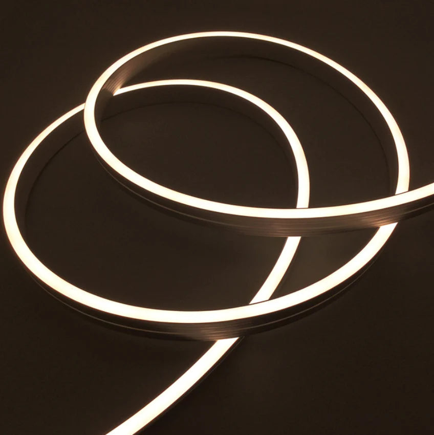Outdoor Landscape Lighting LED 12V Low Voltage SLN04 Dotless COB LED Neon Side Flex Strip Light with End Cap 3.05W 0.47"x 0.23" AC12V 16' or DC24V 16'/49'/65' IP67 Waterproof