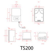 Outdoor Landscape Lighting LED 12V Low Voltage TS200 200W AC 120V Step Down Low Voltage Transformer with Digital Timer IP65 Waterproof
