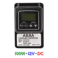 Outdoor Landscape Lighting LED 12V Low Voltage TSPDC100 DC12V 100W Digital Low Voltage Transformer with Photocell & Timer