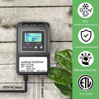 Outdoor Landscape Lighting LED 12V Low Voltage TSPDC100 DC12V 100W Digital Low Voltage Transformer with Photocell & Timer