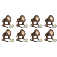 Outdoor Landscape Lighting LED 12V Low Voltage ULB01 4x/8x/12x Package 12V Low Voltage Underwater Brass LED Fountain Pond Lighting with MR16 5W 3000K Bulb 8 Pack
