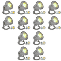 Outdoor Landscape Lighting LED 12V Low Voltage ULB03 4x/8x/12x Package Stainless Steel 12V Low Voltage Underwater Landscape LED Fountain Light Pond Lighting with MR16 5W 3000K Bulb 12 Pack