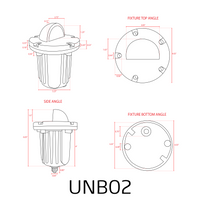 Outdoor Landscape Lighting LED 12V Low Voltage UNB02 Cast Brass 12V Low Voltage Half Moon Round LED In-ground Well Light MR16 Socket IP65 Waterproof