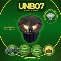 Outdoor Landscape Lighting LED 12V Low Voltage UNB07 Cast Brass 12V Low Voltage Round Multi-Directional LED In-ground Well Light MR16 Socket IP65 Waterproof