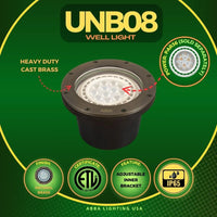 Outdoor Landscape Lighting LED 12V Low Voltage UNB08 4x/8x/12x Package Cast Brass 12V Low Voltage Commercial LED In-ground Well Light IP65 Waterproof with PAR36 10W 160° 3000K Light Bulb