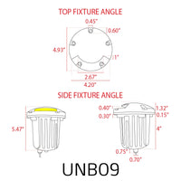 Outdoor Landscape Lighting LED 12V Low Voltage UNB09 Cast Brass Round Mono-Directional 12V Low Voltage LED In-ground Light MR16 Socket