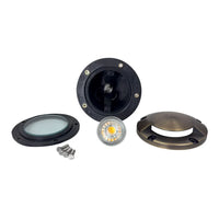 Outdoor Landscape Lighting LED 12V Low Voltage UNB09 Cast Brass Round Mono-Directional 12V Low Voltage LED In-ground Light MR16 Socket