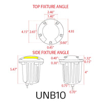 Outdoor Landscape Lighting LED 12V Low Voltage UNB10 Cast Brass Round Bi-Directional 12V Low Voltage LED In-ground Well Light MR16 Socket