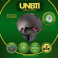 Outdoor Landscape Lighting LED 12V Low Voltage UNB11 Cast Brass Round Tri-Directional 12V Low Voltage LED In-ground Light MR16 Socket