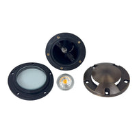 Outdoor Landscape Lighting LED 12V Low Voltage UNB10 4x/8x/12x Package Cast Brass Round Bi-Directional 12V Low Voltage LED In-ground Well Light with MR16 5W 3000K Bulb
