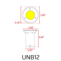 Outdoor Landscape Lighting LED 12V Low Voltage UNB12 4x/8x/12x Package Cast Brass 12V Low Voltage Round LED In-ground Well Light IP65 Waterproof with MR16 5W 3000K Bulb
