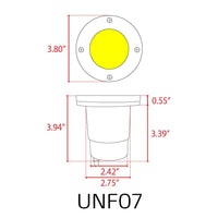Outdoor Landscape Lighting LED 12V Low Voltage UNF07 Fiber Glass 12V Low Voltage Round LED In-ground Well Light IP65 Waterproof MR16 Socket