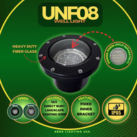 Outdoor Landscape Lighting LED 12V Low Voltage UNF08 Fiber Glass 12V Low Voltage Commercial LED In-ground Well Light IP65 Waterproof PAR36 Socket
